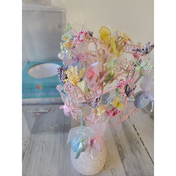 Vintage jubilee Easter tree table top spring decor unique beaded - Picture 6 of 9